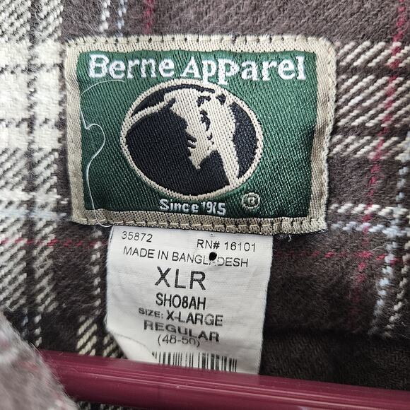 Berne Apparel Men's Pearl Snap Cotton Plaid Long Sleeve Shacket Size XL - Picture 4 of 6